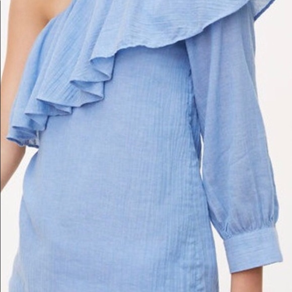 LOFT Tops - Loft chambray ruffled one shoulder top